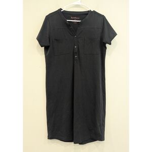 Hanna Andersson Black Jersey Knit Shirt Dress Size Medium